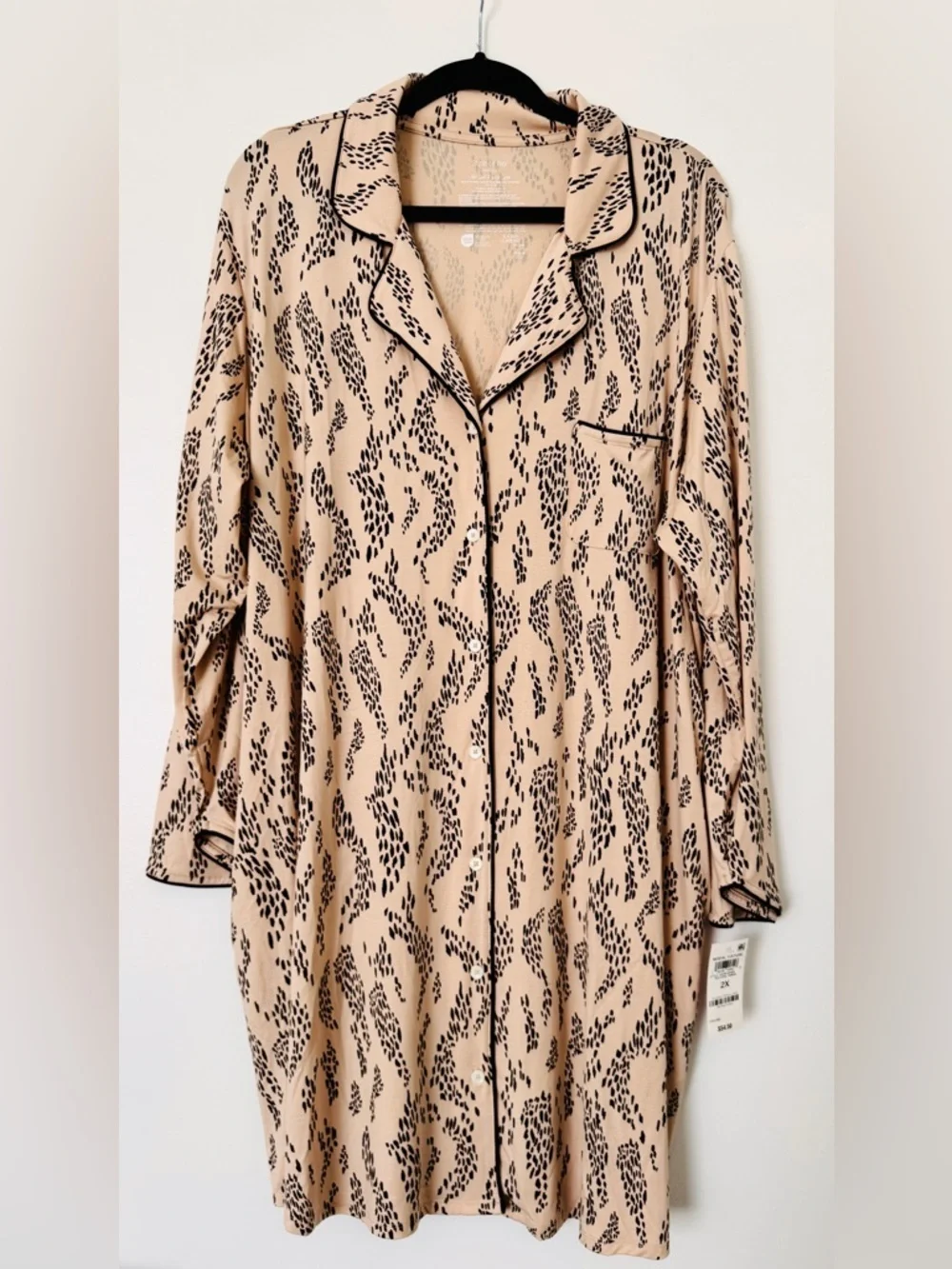 State of Day Animal Print Notch Collar Sleepshirt - NWT - Picture 2 of 7